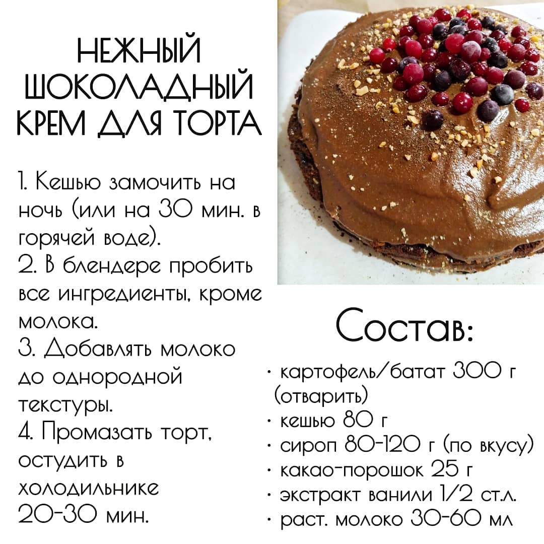 Нежный шоколадный крем для торта